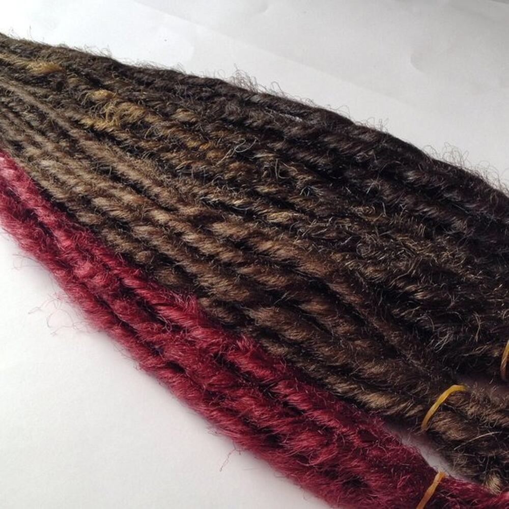 40 SE Black Brown Red Dreads Dreadlock Hair Extensions